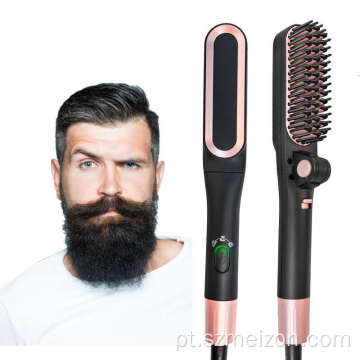 Escova de cabelo elétrica aquecida masculina para barba escova